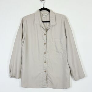 Royal Robbins Beige Khaki 3/4 Sleeve Rayon‎ Poly Blend Shirt Top Women's Medium